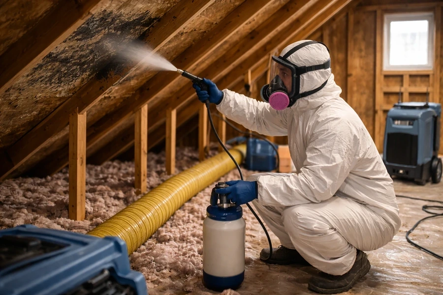 Attic mold removal in a Jeffersonville home