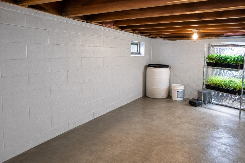 Same basement framing after completed mold remediation