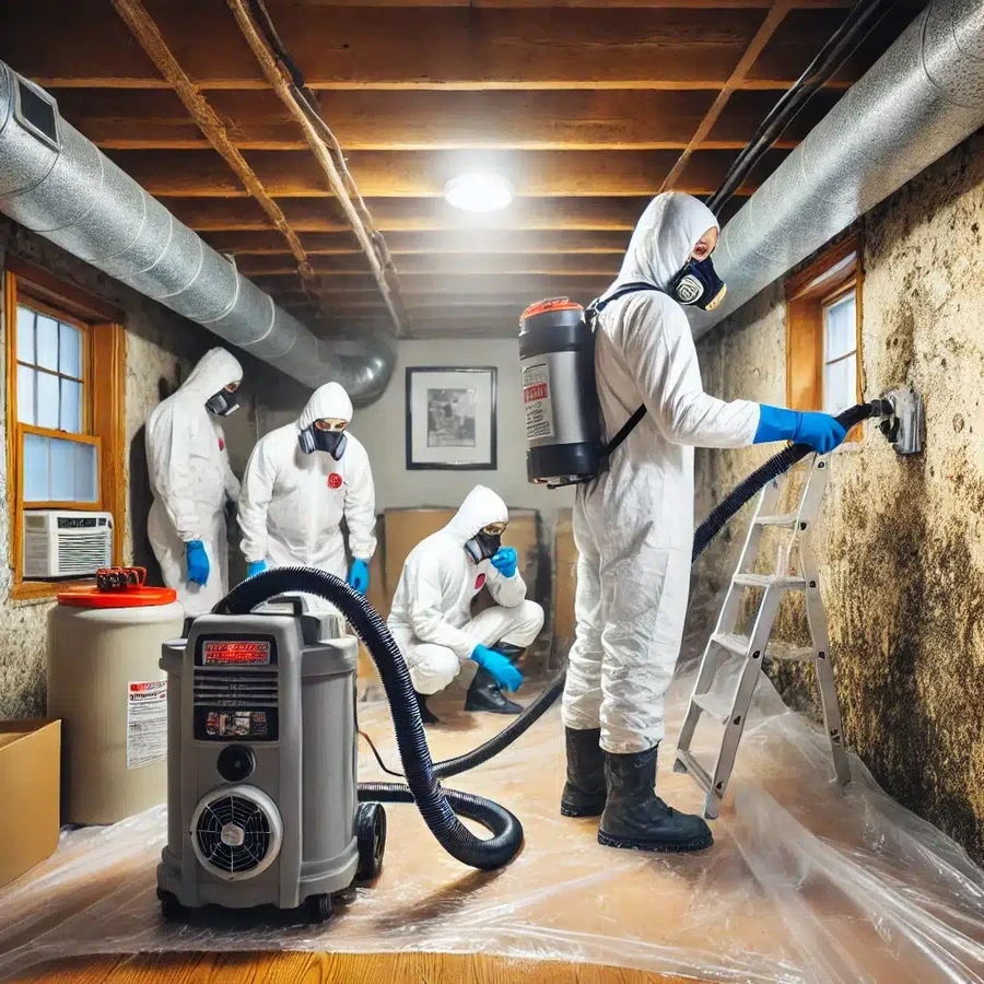 Basement mold remediation in a Jeffersonville home