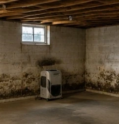 Basement mold remediation in a Clarksville home