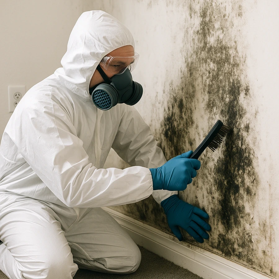 Black mold removal in a Jeffersonville home