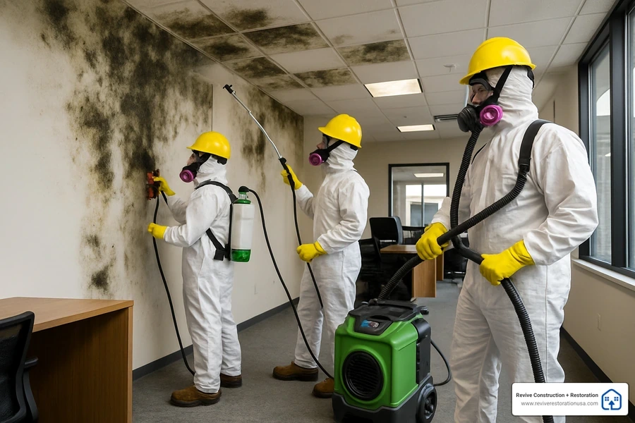 Commercial mold remediation in a Jeffersonville business